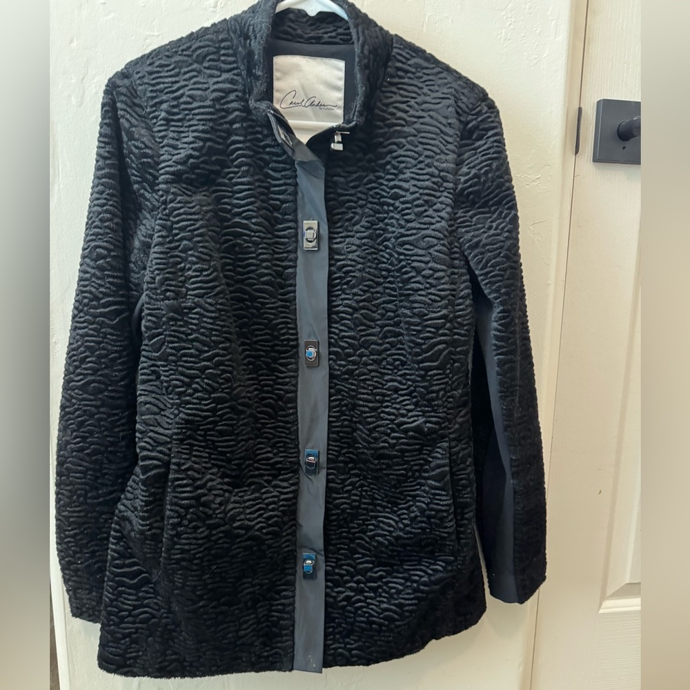 Carole Anderson by Invitation | CABI black cozy statement coat jacket Small
